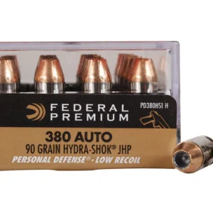 Federal Premium Personal Defense Reduced Recoil Ammunition 380 ACP 90 Grain Hydra-Shok Jacketed Hollow Point