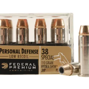 Federal Premium Personal Defense Reduced Recoil Ammunition 38 Special 110 Grain Hydra-Shok Jacketed Hollow Point Box of 20