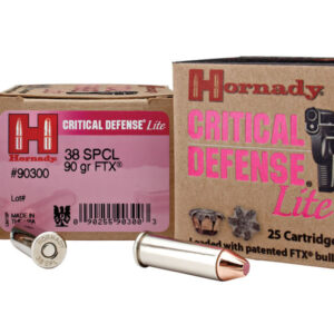 Hornady Critical Defense Lite, .38 Special, FTX, 90 Grain, 500 Rounds