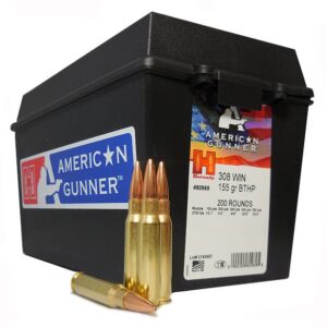 HORNADY 308 WIN 155 GR Boat Tail Hollow Point 200 ROUNDS W/ AMMO CAN