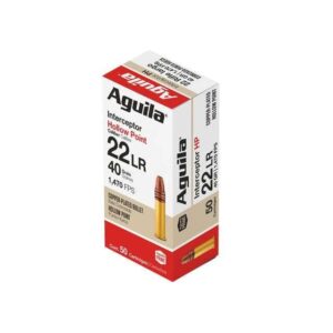 Aguila .22LR Interceptor 40gr. Copper Plated Hollow Point Ammo - 500 Rounds