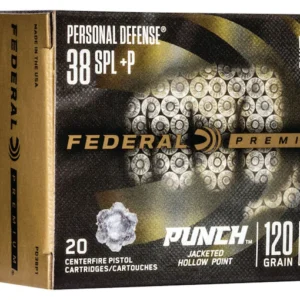 Federal Premium Personal Defense Punch Ammunition 38 Special +P 120 Grain Jacketed Hollow Point