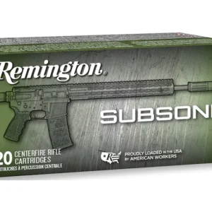 Remington Subsonic Ammunition 300 AAC Blackout 220 Grain Open Tip Flat Base Box of 20