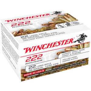 333 Rounds of Winchester .22LR Ammunition 36 Grain Copper Plated Hollow Point 1280 fps Brick of 333 Rounds
