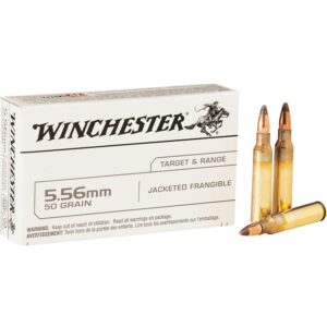Winchester USA Target 5.56mm NATO Ammo 50 grain Jacketed Frangible – USA556JF 500 Rounds