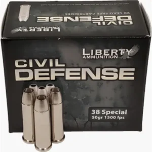 Liberty Civil Defense Ammunition 38 Special 50 Grain Fragmenting Hollow Point Lead-Free Box of 20