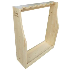 Rush Creek Creations Realtree 7 Gun Free Standing Floor Rack Solid Pine