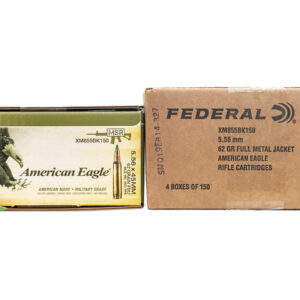 Federal American Eagle 5.56x45mm NATO M855 Ammo 62 Grain Green Tip FMJ 150 Round Pack [XM855BK150]