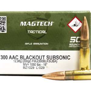 Magtech 300 AAC Blackout 200 grain FMJ Subsonic Ammunition, 500 Rounds [300BLKBSUBA]