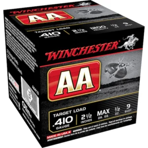 Winchester AA Target Ammunition 410 Bore 2-1/2" 1/2 oz #9 Shot Box of 25