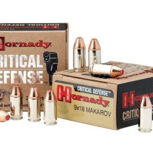 Hornady Critical Defense Ammunition 9x18mm (9mm Makarov) 95 Grain FTX Box 500 Rounds