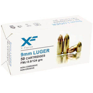ATS X-Force 9mm Luger Ammunition 124 Grain FMJ 1000 Rounds
