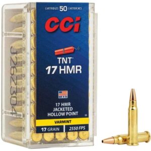 CCI TNT 17 HMR 17 Grain Ammo - Varmint Jacketed Hollow Point 2550 fps