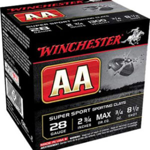 Winchester 28 Gauge Ammunition AA Super Sport AASC2885 2-3/4 8.5 Shot 3/4oz 1300fps 250 Rounds