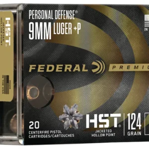 Federal Premium Personal Defense Ammunition 9mm Luger +P 124 Grain HST Jacketed Hollow Point