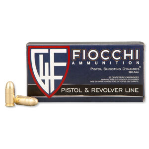 Fiocchi Pistol Shooting Dynamics .380 ACP Ammunition 95 Grain FMJ 960 fps 50 Rounds