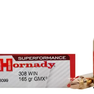 Hornady Superformance GMX Ammunition 308 Winchester 165 Grain GMX Boat Tail Lead-Free Box of 20