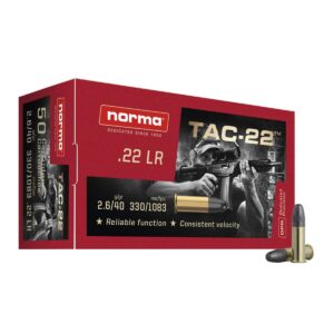 Norma TAC-22 22LR 40gr Ammunition 500 Rounds - Norma .22LR TAC-22 40Gr