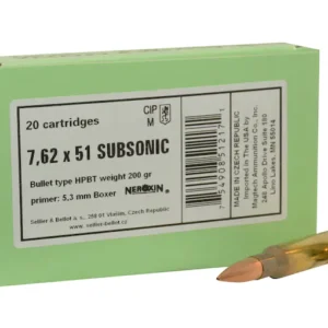 Sellier & Bellot Ammunition 308 Winchester Subsonic 200 Grain Sierra Matchking Hollow Point Boat Tail Box of 20