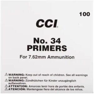 CCI Large Rifle 7.62mm NATO Spec Military Primers #34 Box of 1000 (10 Trays of 100)