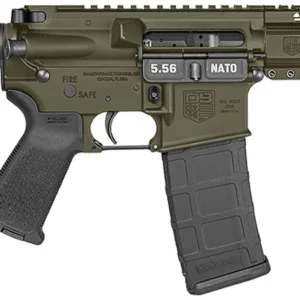 Diamondback DB1913K101 DB15 5.56 NATO 30+1 7″ Black Nitride Heavy Threaded Barrel, OD Green Cerakote Picatinny Rail Aluminum Receiver, 6″ M-LOK Handguard, SB Tactical Brace & Black Magpul MOE Grip