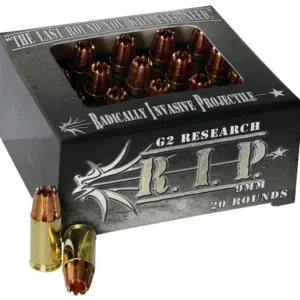 G2 Research R.I.P. 9mm Luger Ammo 92 Grain G2 R.I.P. Fragmenting Hollow Point Lead Free Box of 20