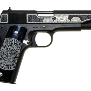 Colt 1911 Classic Mama Quilla Moon Goddess 38 Super Pistol 5" Barrel 9+1 Round Blued Slide Black/Gray Grip Blued Frame