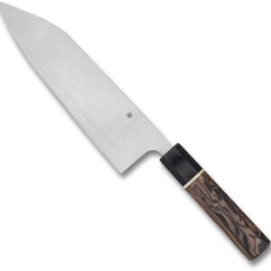 Spyderco Murray Carter Itamae Series Bunka Bocho Fixed Blade Knife 7.69" Plain Clip Point Laminated Steel Satin Blade G-10 Handle Brown