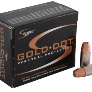 Speer Gold Dot 9mm Luger +P Ammo 124 Grain Bonded Jacketed Hollow Point